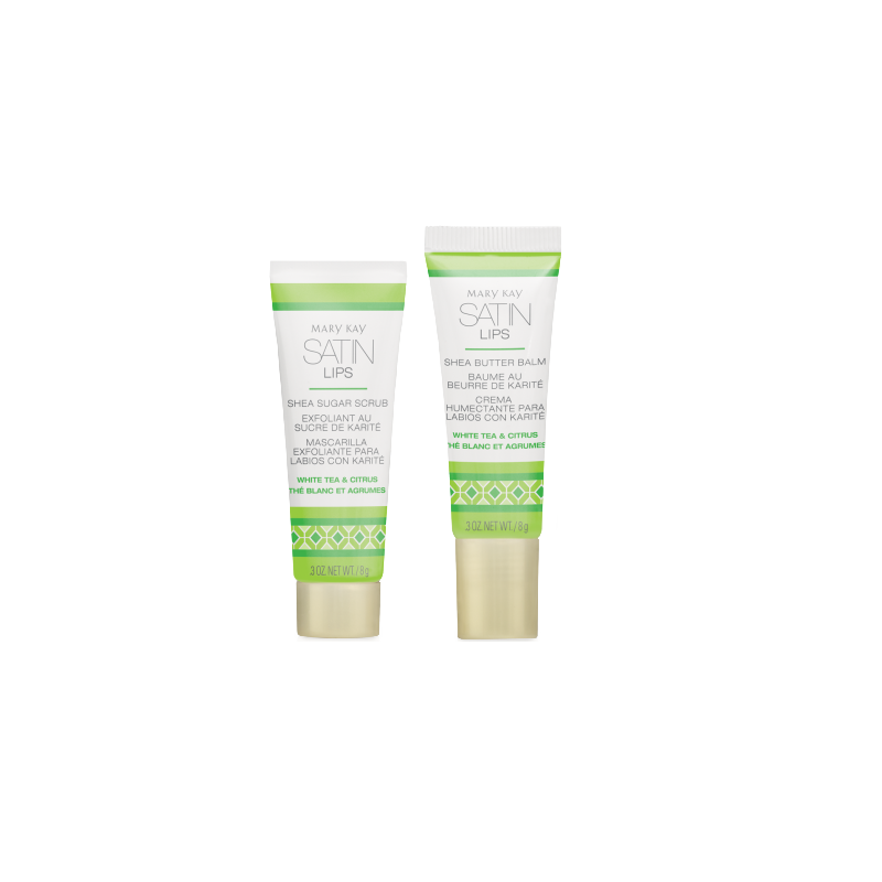 Sistemul de îngrijire a buzelor cu unt de shea Satin Lips® „Ceai alb şi citrice”
