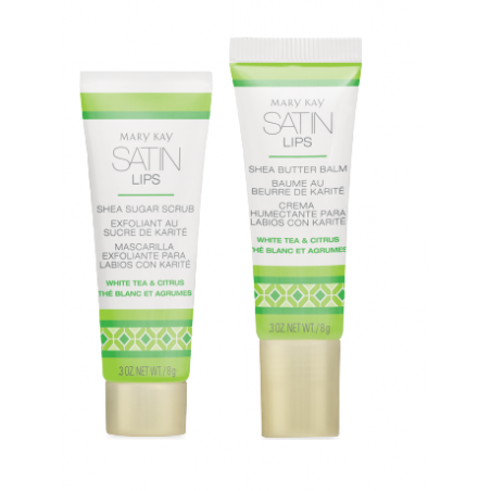 Sistemul de îngrijire a buzelor cu unt de shea Satin Lips® „Ceai alb şi citrice”